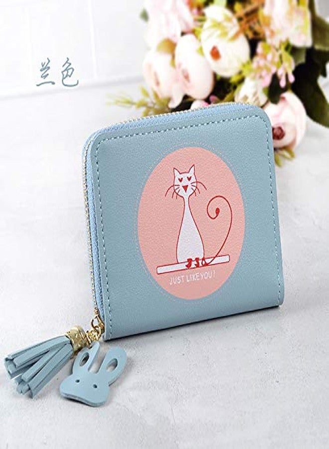 موكا محفظة صغيرة قصيرة من MOCA للنساء والفتيات، لحفظ النقود المعدنية وبطاقات الائتمان والخصم (سكاي) - Image 3